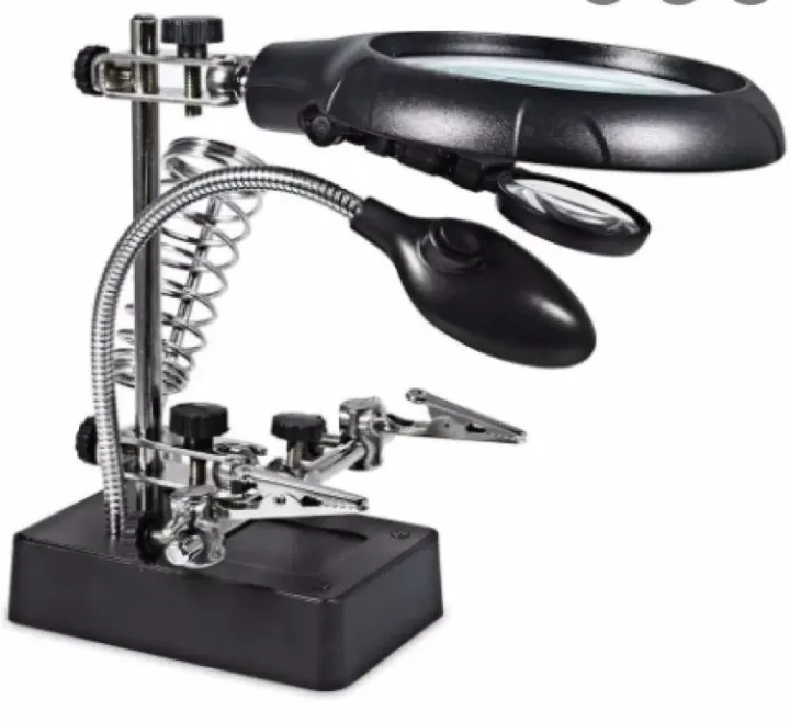 Soldering Station MG16129-C Welding Magnifying Glass Clamp 5 LED Auxiliary Clip Magnifier Hand Soldering Solder Iron Stand Holder Station thumbnail 3